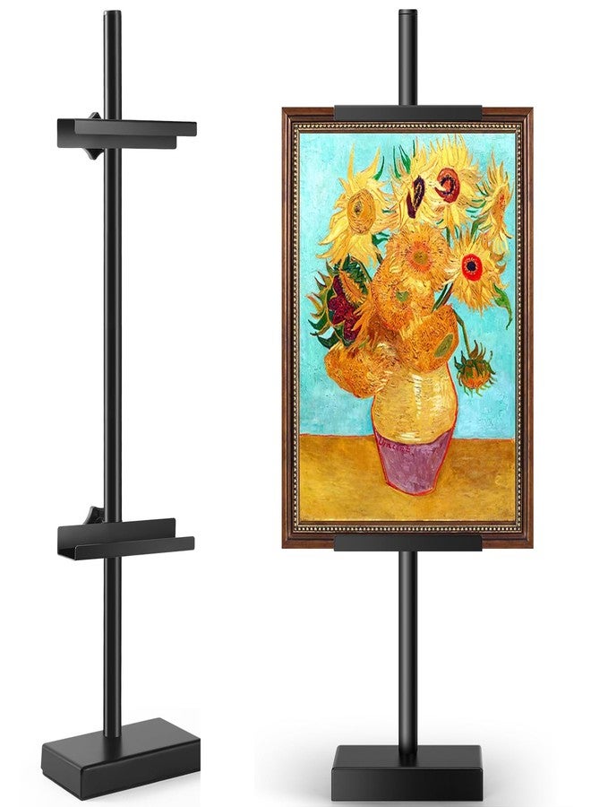 Rofio Adjustable Tabletop Easel Stand, Picture Easels for Display up to 28.5 Inches, Heavy Duty Metal Picture Frame Holder for Artwork, Signs & Certificates Display Stand (Black) - Image 1